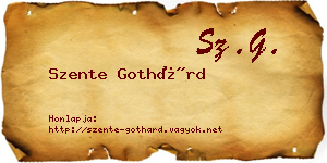 Szente Gothárd névjegykártya